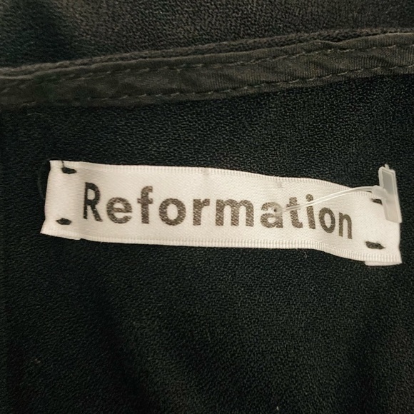 Reformation Milla black long sleeve bustier neckline fit and flare dress. Size 4 - Picture 4 of 5